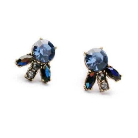 KING Jewelry - Blue Crustal Earrings